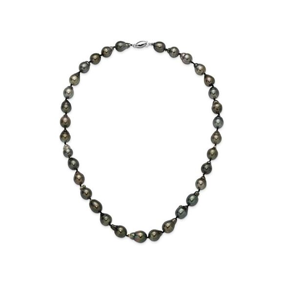 Saltwater Cultured Tahitian Pearl Necklace (8-11mm) in 14K White Gold